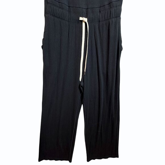 Vuori Mudra Pose Womens Jumpsuit Size S Black Wide Leg Ribbed Athleisure Lounge - Picture 5 of 10